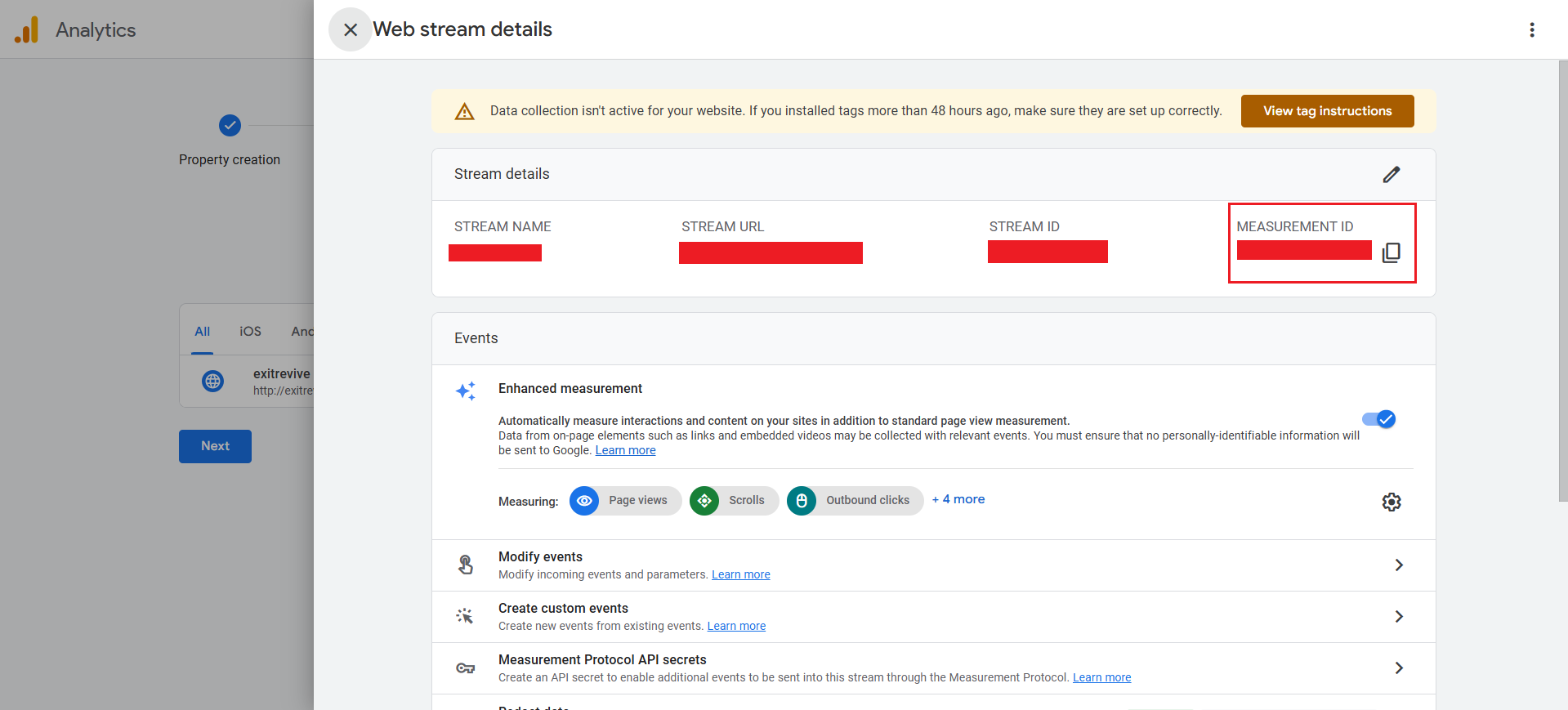 Create a Google Analytics Account (if you don’t have one) and a Property: